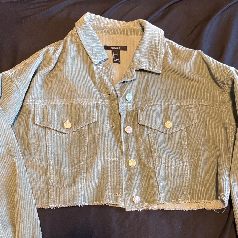 Forever 21 Women's Green Corduroy Jacket